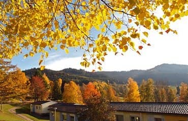 Ferienclub Maierhöfen im Allgäu Ferienhäuser in herbstlicher Landschaft