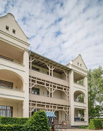 Außenansicht des Hotels Villa Halliger auf Rügen