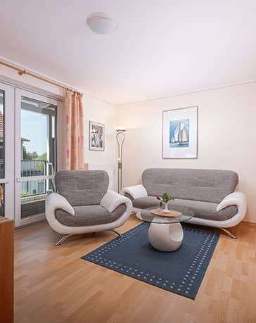 Ferienzentrum Yachthafen Rechlin Müritz Ferienwohnung Seeadler Maisonette Wohnzimmer